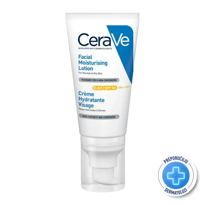 CeraVe Hidratantna njega za lice za normalnu do suhu kožu SPF50 52 ml SUPER CIJENA -30%