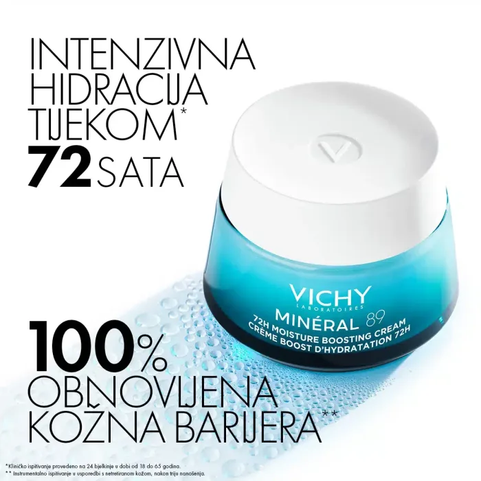 VICHY MINERAL 89 Krema za intenzivnu hidraciju tokom 72 sata za sve tipove kože, 50 ml - Slika 2