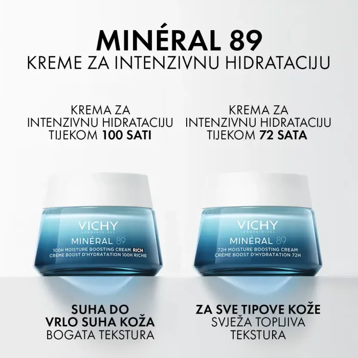 VICHY MINÉRAL 89 Krema za intenzivnu hidraciju tokom 100 sati bogata tekstura, suha do vrlo suha koža, 50 ml - Slika 7