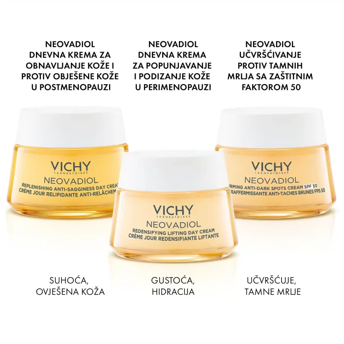 VICHY NEOVADIOL Dnevna njega za učvršćivanje kože i zaštitu od tamnih mrlja u postmenopauzi, sa zaštitnim faktorom 50, 50 ml - Slika 5