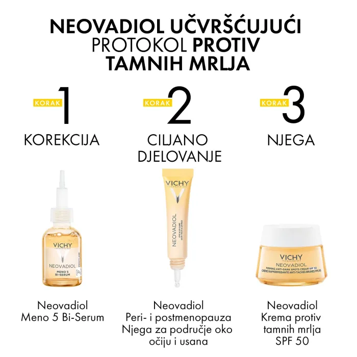 VICHY NEOVADIOL Dnevna njega za učvršćivanje kože i zaštitu od tamnih mrlja u postmenopauzi, sa zaštitnim faktorom 50, 50 ml - Slika 7
