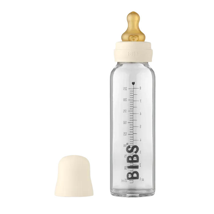 BIBS Staklena flašica 225ml (set) – Ivory