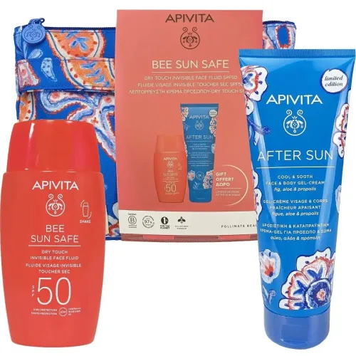 Apivita Set Bee Sun Safe Dry Touch Fluid SPF50+ 50 ml + POKLON After Sun Face & Body Gel-Cream 100 ml