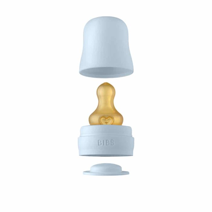 BIBS Staklena flašica  225ml (set) Baby Blue - Slika 2
