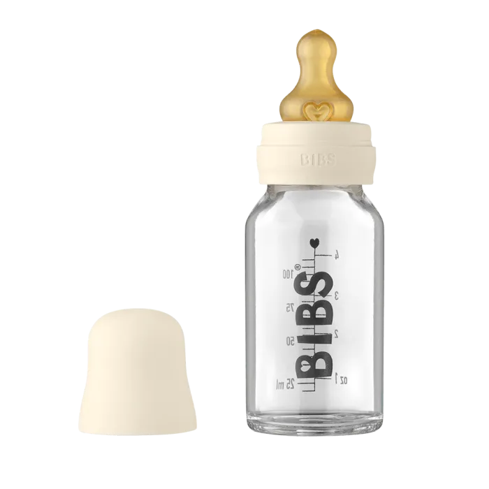 BIBS staklena flašica 110ml (set) - Ivory