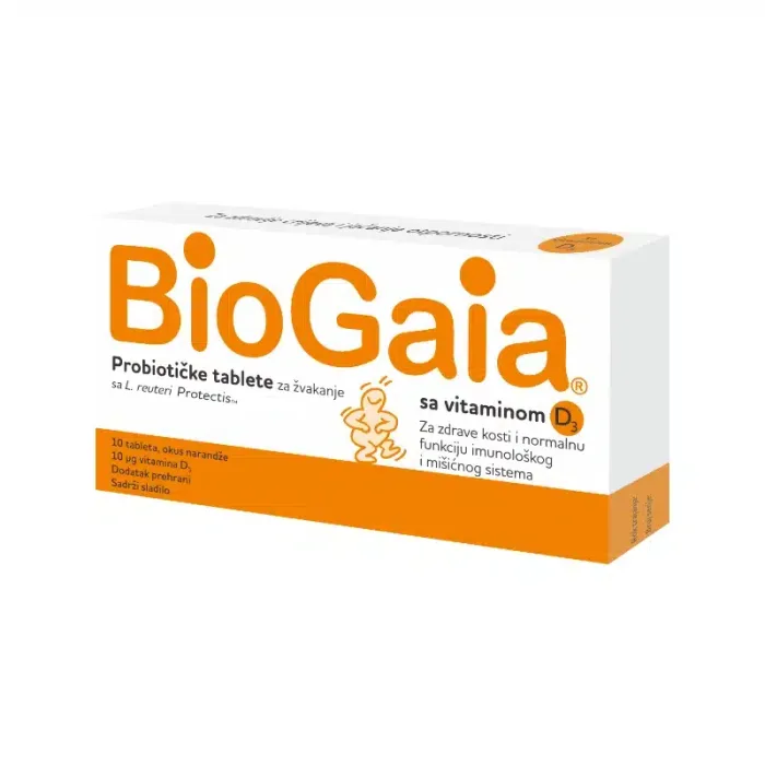BioGaia Protectis probiotičke tablete za žvakanje sa vitaminom D3 – sa okusom narandže