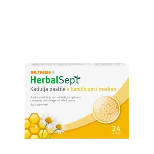 HerbalSept Kadulja pastile s kamilicom i medom 24 komada