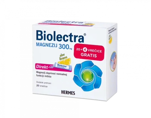 Hermes Biolectra Magnezijum 300 mg direkt 20+4 vrećica