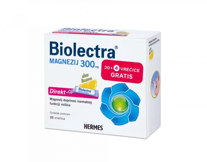 Hermes Biolectra Magnezijum 300 mg direkt 20+4 vrećica