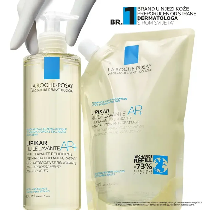 La Roche-Posay LIPIKAR HUILE LAVANTE AP+ Ulje za kupanje obogaćeno lipidima protiv nadraženosti i svraba, 400 ml + REFILL PAKOVANJE, 400 ml - Image 8
