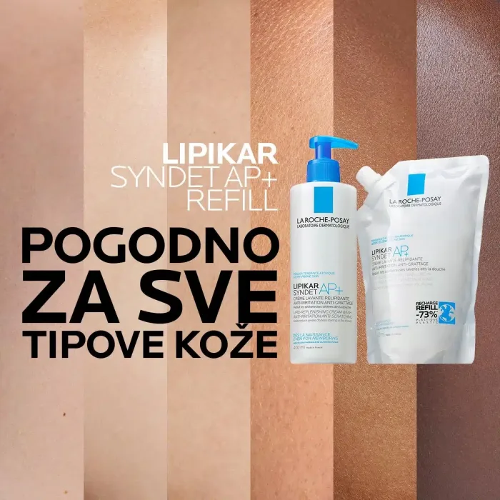 La Roche-Posay LIPIKAR SYNDET AP+ Kremasti gel za tuširanje protiv nadraženosti i svraba, 400 ml + REFILL PAKOVANJE, 400 ml - Image 6
