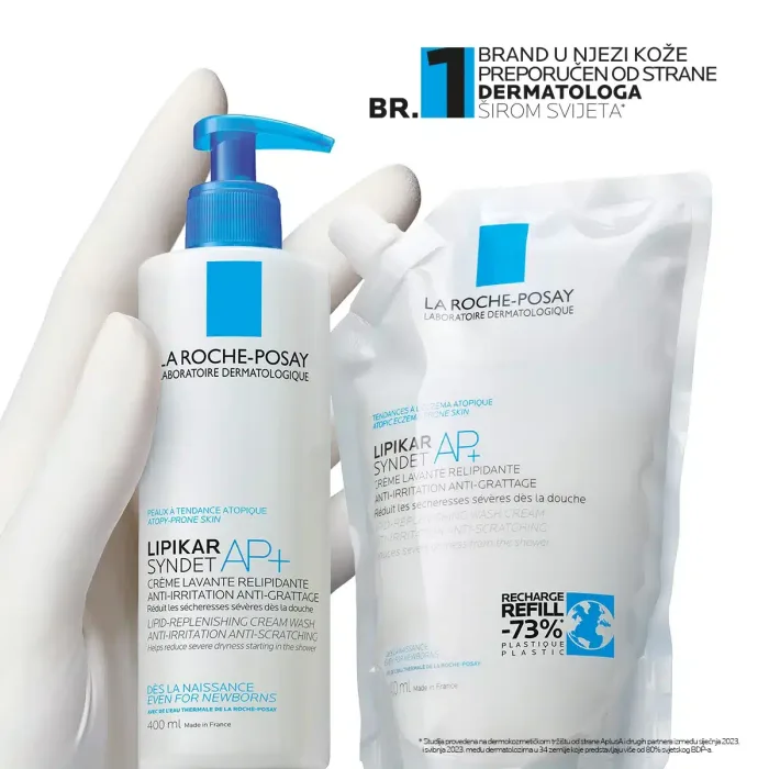 La Roche-Posay LIPIKAR SYNDET AP+ Kremasti gel za tuširanje protiv nadraženosti i svraba, 400 ml + REFILL PAKOVANJE, 400 ml - Image 8
