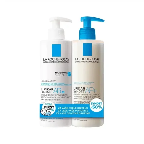 La Roche-Posay Lipikar Lait Urea 10% 400ml + Syndet 400ml -50%