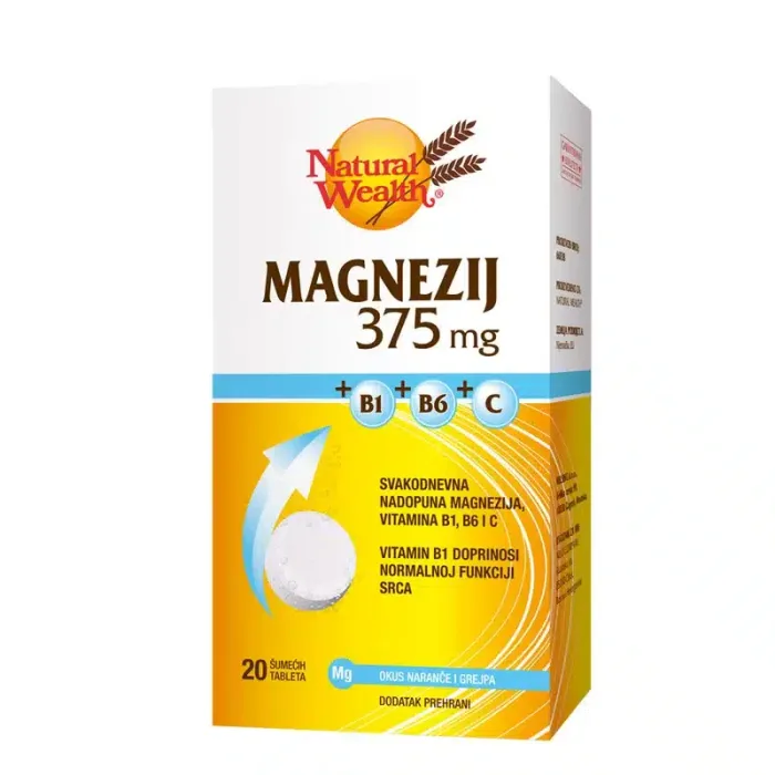 Magnezijum 375 mg+B1+B6+C 20 šumećih tableta
