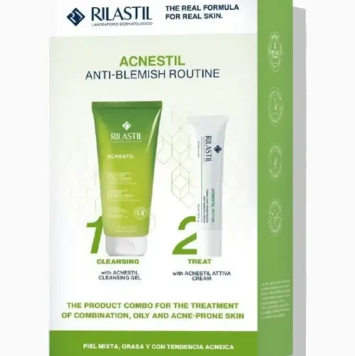 Rilastil Acnestil Anti Blemish Routine gel za čišćenje 200 ml + Attiva krema 40 ml
