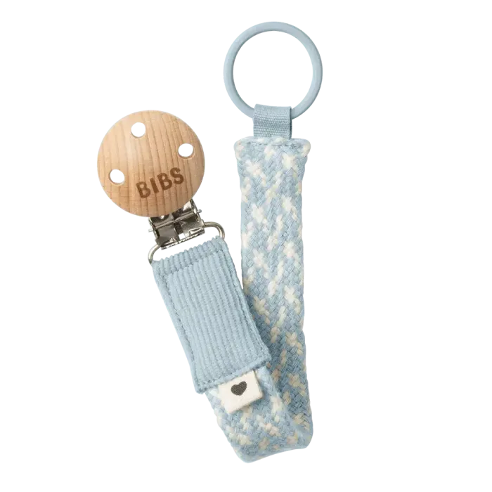 BIBS lanac za dudu Baby Blue & Ivory